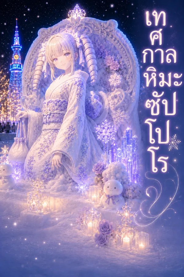 คอนเซปต์อาร์ตที่สร้างด้วย AI ของ monaka ได้แรงบันดาลใจจากเทศกาลหิมะซัปโปโรในฮอกไกโด