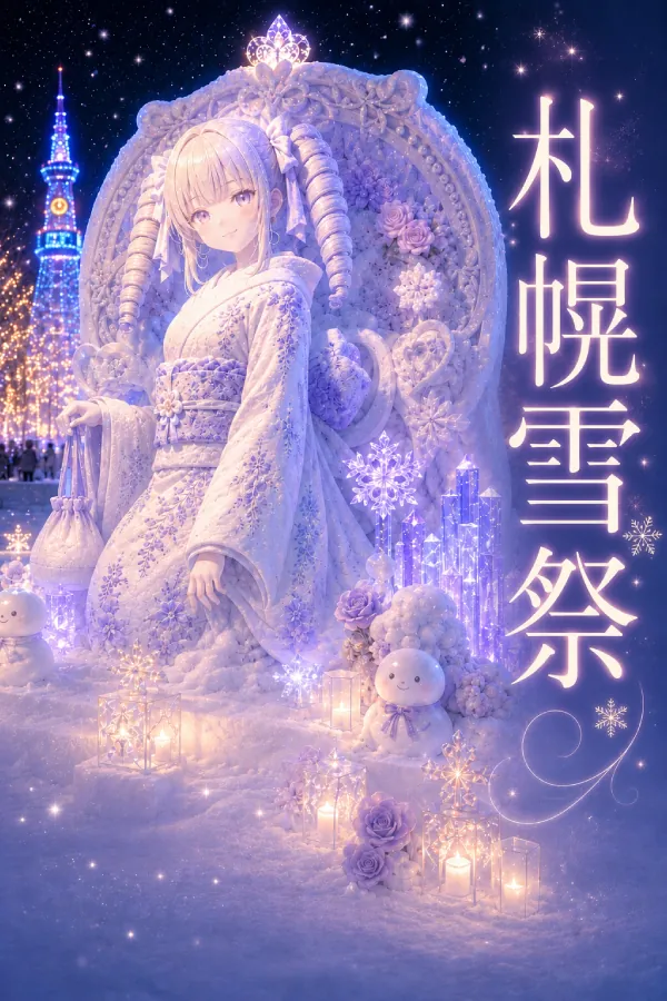 以北海道札幌雪祭為靈感的 monaka AI 生成概念藝術。