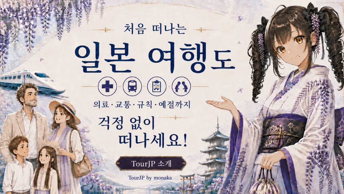 일본에 오신 것을 환영합니다! 저는 모나카입니다. 자부심 넘치고 완벽한 가이드로서, 여러분의 첫 일본 여행을 위해 가족분들을 안내해 드려야 할 것 같네요. 복잡한 교통편과 현지 예절부터 의료 서비스에 이르기까지 필요한 모든 것을 알려드릴 테니, 마음 편히 여행하실 수 있을 거예요. 제 뒤로 보이는 아름다운 등나무꽃, 후지산, 그리고 신칸센을 보세요! ...잠깐, 역은 어느 쪽이었죠?! 어-어쨌든, 제 믿음직한 가이드를 믿고 함께 안전하게 진정한 일본의 정취를 만끽해 봅시다!
