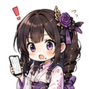 TourJP official navigator monaka, a chibi Japanese travel guide in a floral kimono, holding a smartphone to help visitors with travel information in Japan.